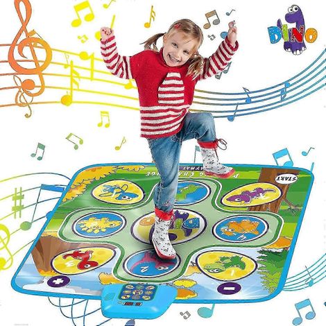 Tapis de danse pour enfants, tapis de danse avec 5 modes, musique, volume réglable, tapis lumineux pour défis de danse, cadeau d'anniversaire pour filles et garçons de 5 à 8 ans (1/5)