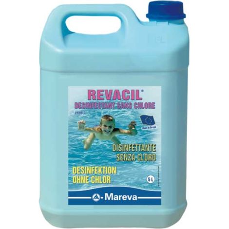Mareva – Kit de traitement piscine sans chlore – Désinfectant PHMB 1L – Anti-algues, doux et non irritant – Insensible aux UV