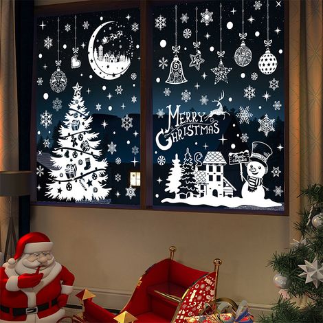 Stickers Noel Fenetre Réutilisable, 202 Autocollant Noel Fenetre Electrostatique Decoration Noel Fenetre, PVC Sapin Flocon de Neige Stickers Fenetre Noel pour Vitre Porte Deco Noel Fenetre Interieur (1/5)