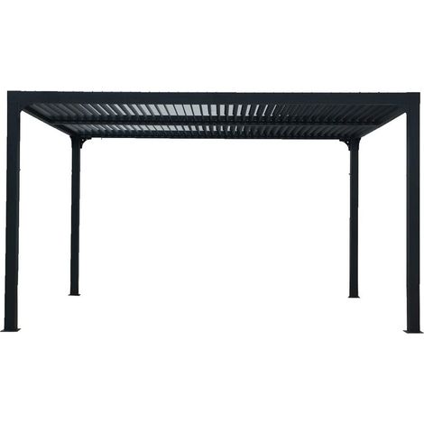 Pergola foresta gazebo bioclimatico in alluminio, apertura manuale, 240x300 - Foresta (1/10)