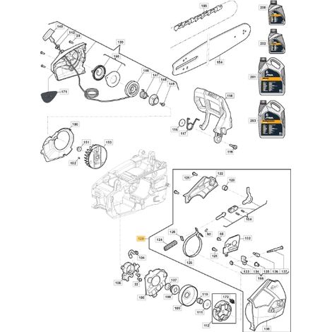 Carter d'embrayage jaune pour tronçonneuse ORIGINAL STIGA 118805040/0