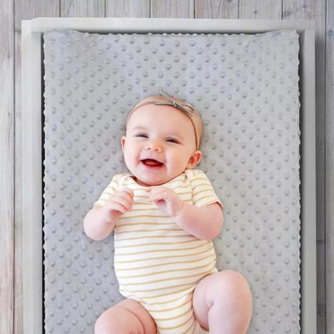Lot de 2 housses imperméables pour matelas à langer, housses amovibles et lavables pour table à langer bébé (1/5)