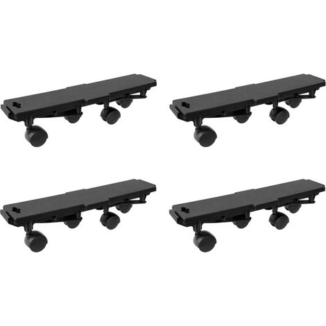 Chariots de déménagement à 4 roues 4 pcs noir PP 170 kg