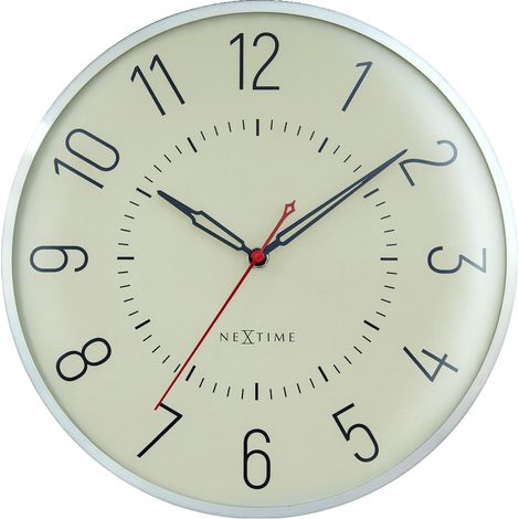 Horloge Murale Silencieuse en Aluminium avec Verre Bombé pour Salon et Bureau 30,5 cm - PANGIVO