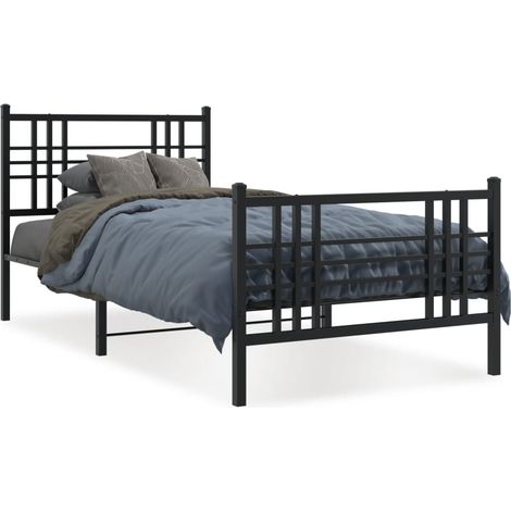 Maison Exclusive - Giroletto con Testiera e Pediera Metallo Nero 90x190 cm (1/5)