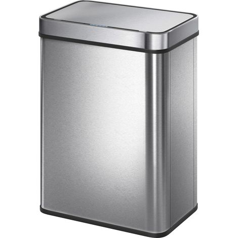 Automatischer 50-Liter-Edelstahl-Abfalleimer in Silber mit Soft-Close-Deckel und Sensor für die Küche
