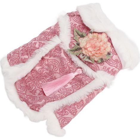 Robe d'automne et d'hiver pour petits chiens - Vêtements festifs chinois pour femmes - Taille XL (1/5)