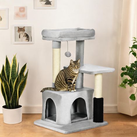 Arbre à chat grigio Chiaro en truciolare sisal 48 x 48 x 85 cm (1/5)
