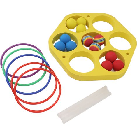 Jeu de lancer d'anneaux pour piscine, en mousse EVA flottante avec balles, pour enfants et adultes, sports nautiques, fêtes en plein air, forme hexagonale circulaire (1/5)