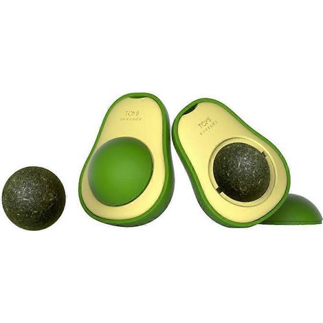 Nouveaux jouets pour chats en forme d'avocat, balle interactive à la menthe et à l'herbe à chat, mascottes, accessoires pour animaux de compagnie, compagnon bionique amusant, santé intestinale (1/4)