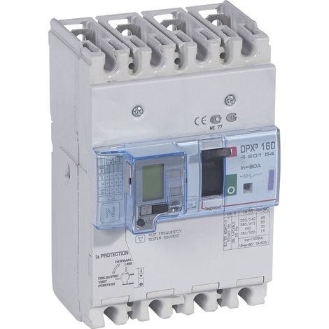 Disjoncteur différentiel magnétothermique DPX³ 160 4P 80A 50kA - LEG420154 (1/2)