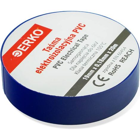 Nastro isolante grande 19mm 20m blu ERKO (1/5)