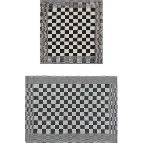 Ensemble de serviettes 10 pcs noir et blanc coton (1/5)