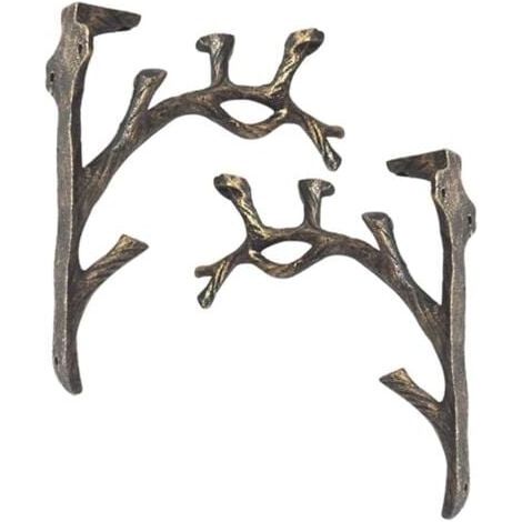 Vintage Regalhalterungen (2er-Set), quadratisches Regal aus Gusseisen, handgefertigt, kreative dekorative Dreieckshalterung, Wandregal, Blumenständer FLITI (1/4)