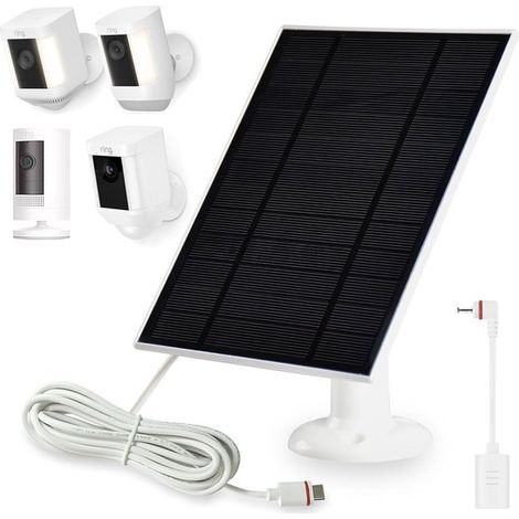 Dailygoods - Pannello solare da 6W per telecamera Ring con cavo da 3 m (1/5)