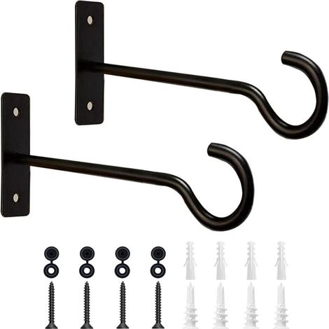 Deckenhaken, Aufhänger, Wandhaken für Hängeampeln, Pflanzentöpfe, Hängepflanzen, Blumenampeln, Windspiele, Laternen, Lichter, Vogelfutterhäuser, Wohnaccessoires – 2er-Pack (15 cm)