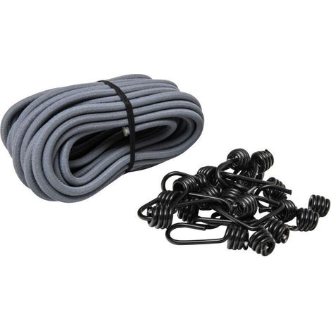 Rouleau tendeur élastique 10 m, Ø 8mm et 20 crochets