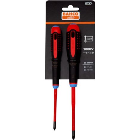 SET 2 DESTORNILLADOR ERGO PUNTA COMBI PZ1/2 AISLO INTEGRADO - BAHCO