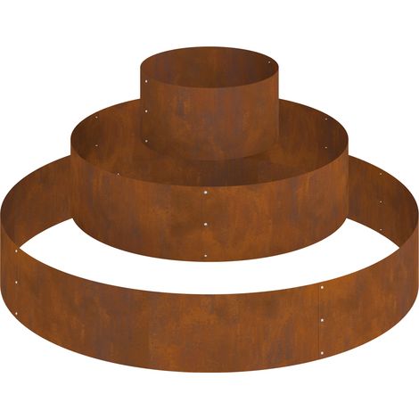 vidaXL Cache-pot de jardin Rouillé 120 x 120 x 20 cm Acier patiné