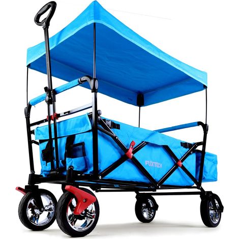 FUXTEC Folding Wagon / Foldable Wagon / Trolley / Hand Cart CT-500 Turquoise/ Blue