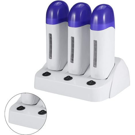 Kit d'épilation à la cire, chauffe-cire électrique avec piédestal, machine d'épilation indolore pour homme et femme 220 à 240 V, Chauffe-épilation (03) (1/5)