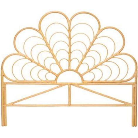 Atmosphera – Tête de lit en rotin naturel 140x160cm – Style folk – Dimensions L. 160,5 x l. 2,8 x H. 140 cm – Élément décoratif tendance (1/2)