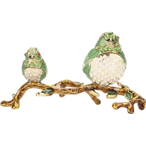Handbemalte grüne Emaille-Schmuckschatulle, exquisite Details, Schatztruhe zur Aufbewahrung, Weihnachtsgeschenk, Wohnaccessoire (1/5)