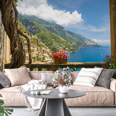 Papier peint panoramique - Vue sur Positano Italie - 130 cm x 88 cm (1/4)