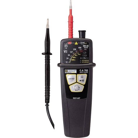 Chauvin Arnoux – Testeur de tension VAT CA 762 – P01191762Z – Détection 12-690V AC et 750V DC – Autotest intégré – Boîtier IP65 (1/8)
