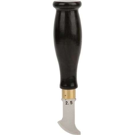 Klappwerkzeug mit Fächerkante, Griff aus Sandelholz, Ledermarkierung (2,5 mm)