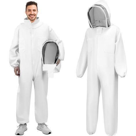 Combinaison d'apiculteur XXL, vêtement de protection pour apiculteurs, blouse d'apiculteur avec voile, pour la prévention professionnelle des piqûres d'abeilles (1/5)