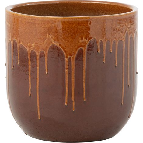 Cache-Pot en Terre Cuite "Lee Terra" 28cm Marron & Orange (1/3)