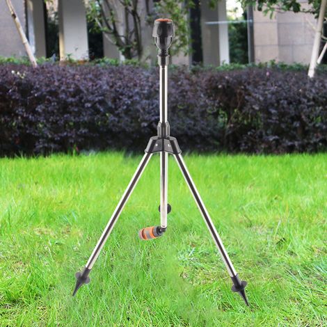 Irrigatore rotante su treppiede - Acciaio inox - Regolabile a 360° - Kit di irrigazione automatica per giardino e prato, 3 pezzi (1/5)