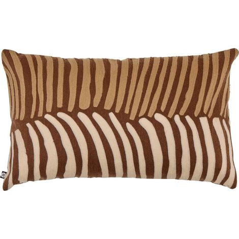 Coussin Déco Brodé "Hary" 30x50cm Marron (1/4)