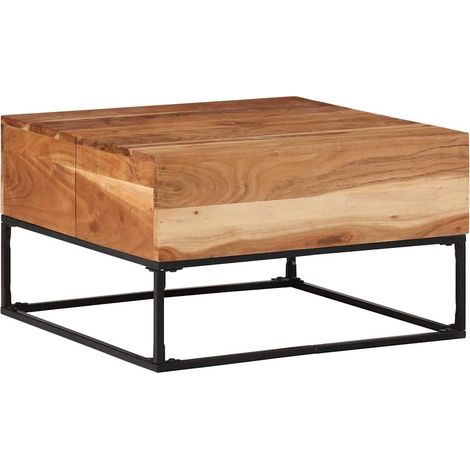 Couchtisch 68x68x41 cm Massivholz Akazie