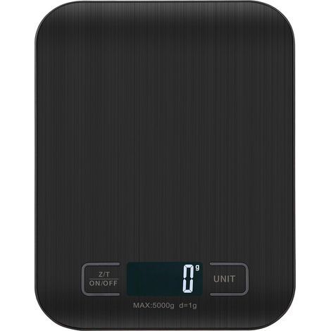 Digital Kitchen Scales, Professional 5kg Digital Scales - Precise Measurement Up to 1g, Electronic Kitchen Scales with LCD Screen, Tare Function. (Black-5kg) (1/5)