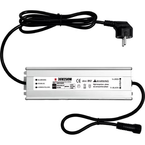 Trasformatore Opzionale con Spina Europea IP44 (CEE7/4), uscita 36V DC per decorazioni -250 Watt (1/4)