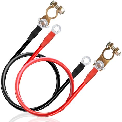 12v Câble de Batterie 16mm² 50cm,Câble Onduleur de Batterie 100A,Câble de Connexion de Batterie de Voiture avec Borne en cuivre étamé pour Automobile,câblage de Batterie,câble d'onduleur (1/5)