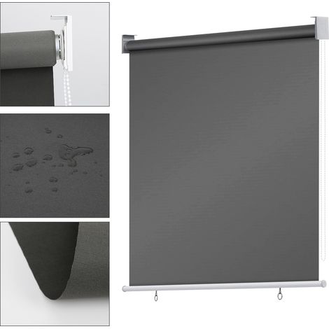 Wolketon Senkrechtmarkise 140x240 cm Balkonrollo Dunkelgrau UV Schutz Sonnenschutz Sichtschutz wasserdicht wetterfest Balkon Terrasse