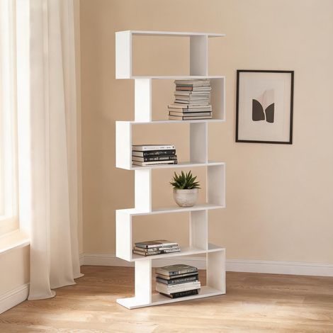 SunJet Bibliothèque, étagère de rangement, design zigzag 80 x 23 x - Réf. 6SFA03L26V6A (1/5)