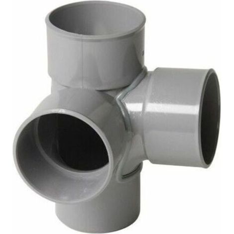 Té solide à angle droit en PVC gris 40 Té solide-gris