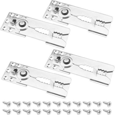Conectores metálicos a presión para sofás, 4 piezas, accesorios para muebles de hogar, jardín y sofás, 155 x 55 mm, color plata. (1/4)