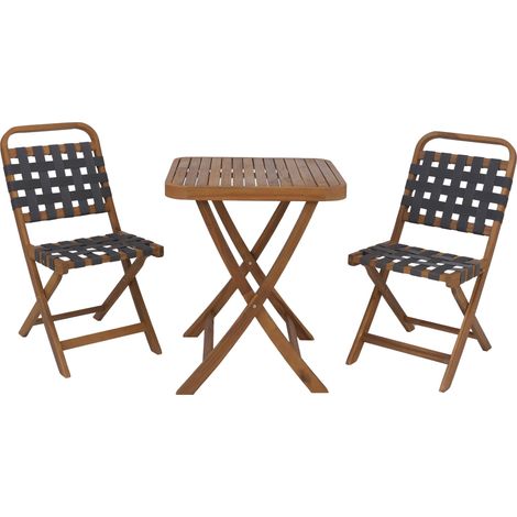 Ensemble de jardin HWC-P70, ensemble de siéges Ensemble de balcon 2 chaises Table, tressage en corde (1/5)