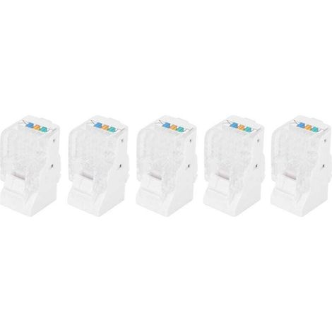 Lot de 5 connecteurs CAT3 RJ11, connecteurs téléphoniques modulaires, connecteur 6P4C AWG26 Convient pour les applications téléphoniques, fax, vocales dans les systèmes de câblage (1/4)