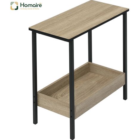 Table à manger en métal, bois composite et bois noir 50 x 25 x 55 cm HOMAIRE (1/5)