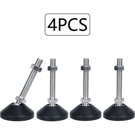 Pieds de meuble réglables en hauteur, vis de réglage antidérapantes M8 × 50 mm, inclinaison maximale de 20°, nivellement pour machine à meubles, 4 pièces (1/5)