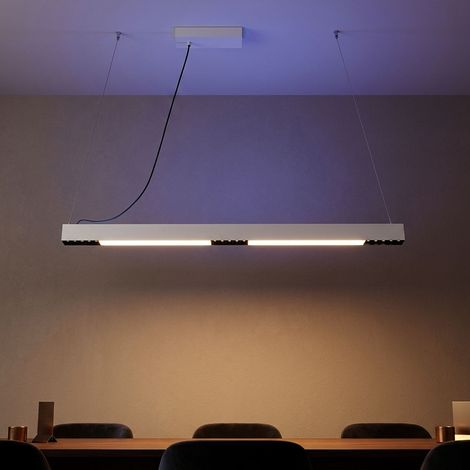 Lampada a sospensione LED Lampada da sala da pranzo Lampada da soggiorno Lampada da luce diurna dimmerabile RGB con cambio colore Telecomando CCT, LED 34W 1300lm 3000-6000K bianco caldo-bianco freddo, (1/5)