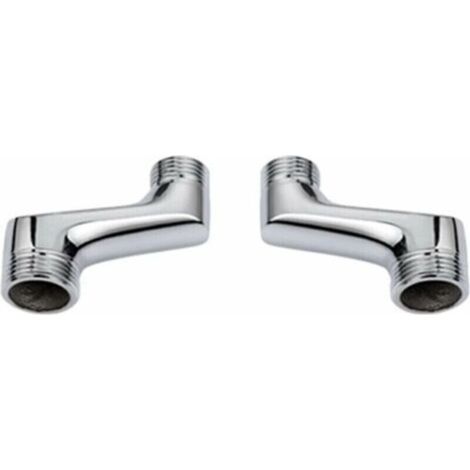 Raccord de douche coud de comptoir 2 pices, rducteur de coude en laiton, bras pivotant rglable, raccordement coud de comptoir mural, connexion dcale G3/4 G1/2, Chrome (1/4)