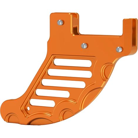 Protector de disco de freno trasero, aluminio mecanizado CNC, compatible con KTM y Husqvarna, color naranja. (1/2)