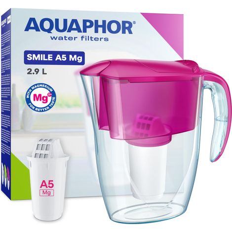 Carafe filtrante à eau – 2,9 L (Rose, 1 Filtre A5 avec Mg) (1/5)